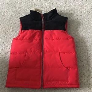 Carters red vest with corduroy shoulders